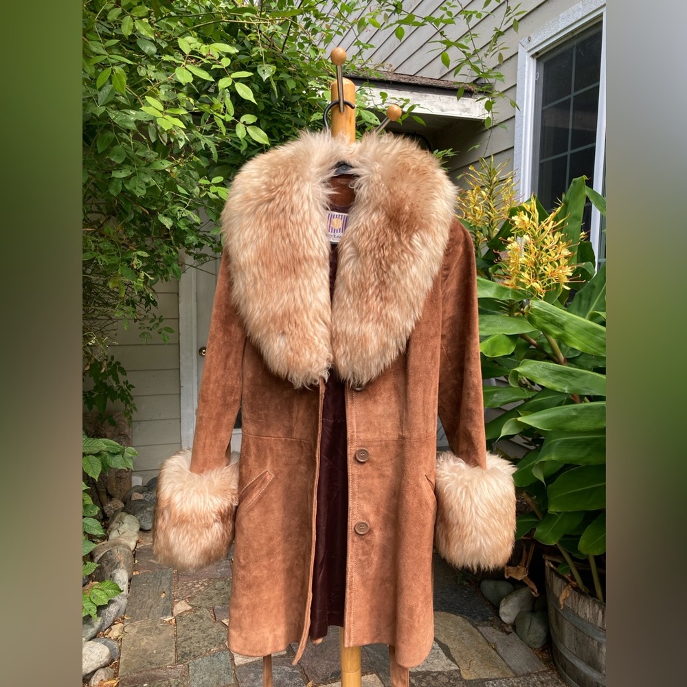 Vintage leather and USA lamb fur jacket. Lantry Leathers.